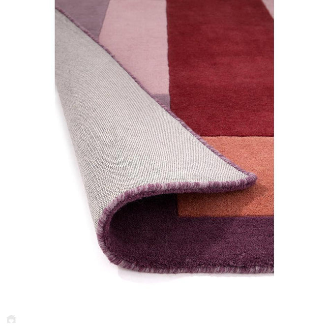 Sienna Block Modern Geometric Block Stripe Hand-Woven Wool Purple/Rust/Red/Terracotta Rug-Origins-Rug Love - The Most Loved Rug Store
