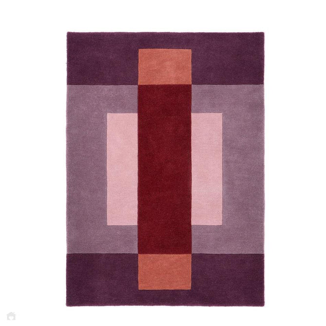 Sienna Block Modern Geometric Block Stripe Hand-Woven Wool Purple/Rust/Red/Terracotta Rug-Origins-Rug Love - The Most Loved Rug Store