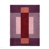 Sienna Block Modern Geometric Block Stripe Hand-Woven Wool Purple/Rust/Red/Terracotta Rug