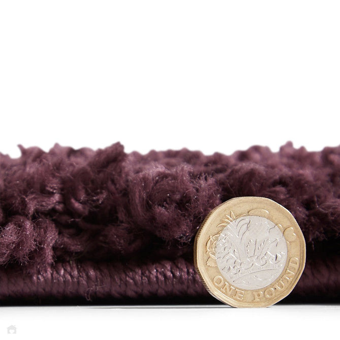 Sierra 9000 Plush Soft High-Density Stain-Resistant Plain Textured Polypropylene Shaggy Aubergine Purple Rug-Think Rugs-Rug Love - The Most Loved Rug Store