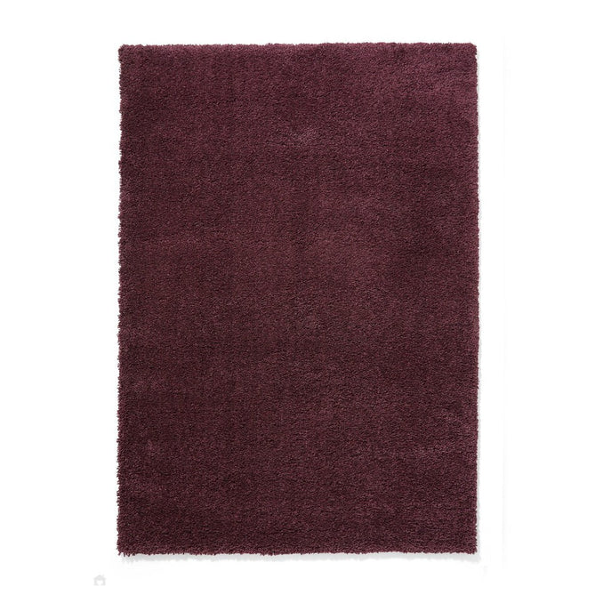 Sierra 9000 Plush Soft High-Density Stain-Resistant Plain Textured Polypropylene Shaggy Aubergine Purple Rug-Think Rugs-Rug Love - The Most Loved Rug Store