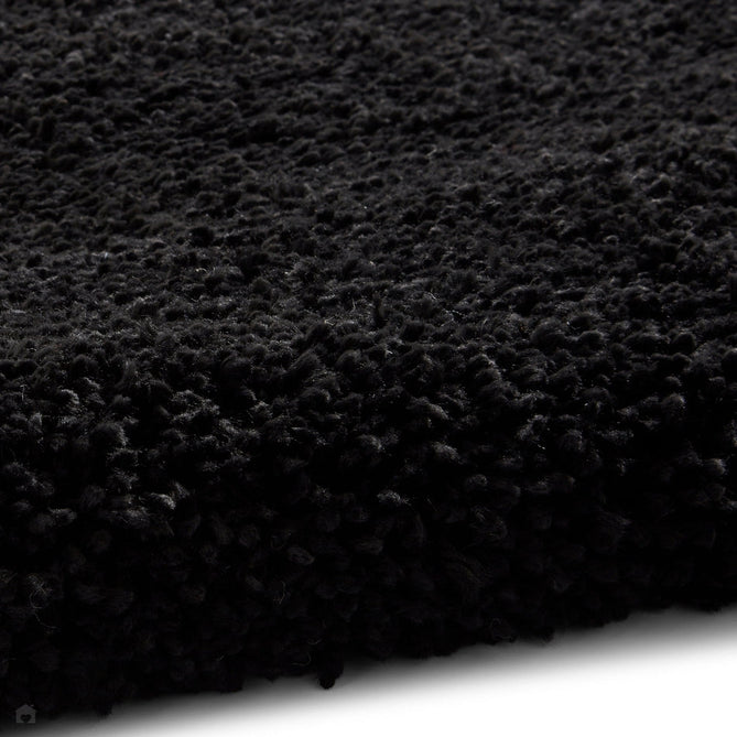 Sierra 9000 Plush Soft High-Density Stain-Resistant Plain Textured Polypropylene Shaggy Black Rug-Think Rugs-Rug Love - The Most Loved Rug Store