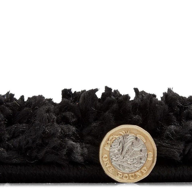Sierra 9000 Plush Soft High-Density Stain-Resistant Plain Textured Polypropylene Shaggy Black Rug-Think Rugs-Rug Love - The Most Loved Rug Store