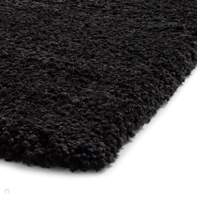 Sierra 9000 Plush Soft High-Density Stain-Resistant Plain Textured Polypropylene Shaggy Black Rug-Think Rugs-Rug Love - The Most Loved Rug Store