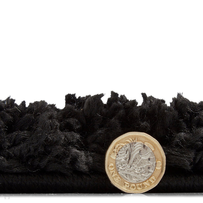 Sierra 9000 Plush Soft High-Density Stain-Resistant Plain Textured Polypropylene Shaggy Black Rug-Think Rugs-Rug Love - The Most Loved Rug Store