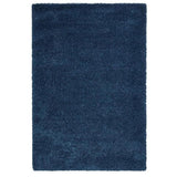 Sierra 9000 Plush Soft High-Density Stain-Resistant Plain Textured Polypropylene Shaggy Dark Blue Rug