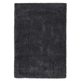 Sierra 9000 Plush Soft High-Density Stain-Resistant Plain Textured Polypropylene Shaggy Dark Grey Rug