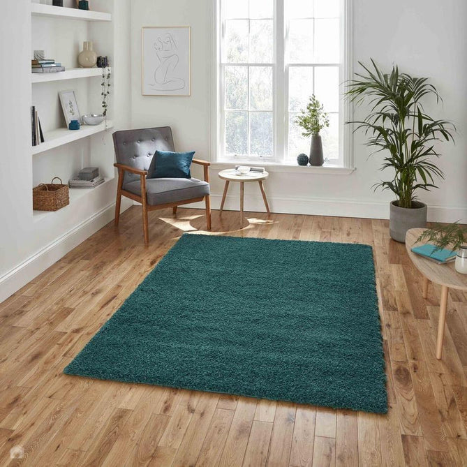 Sierra 9000 Plush Soft High-Density Stain-Resistant Plain Textured Polypropylene Shaggy Jewel Green Rug-Think Rugs-Rug Love - The Most Loved Rug Store