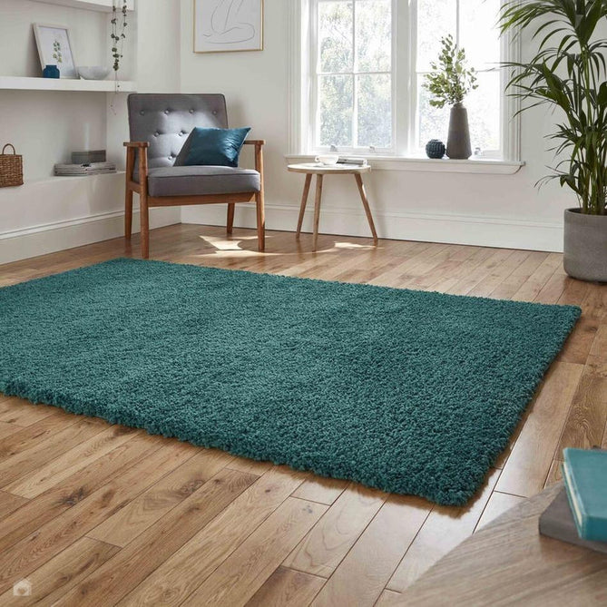 Sierra 9000 Plush Soft High-Density Stain-Resistant Plain Textured Polypropylene Shaggy Jewel Green Rug-Think Rugs-Rug Love - The Most Loved Rug Store