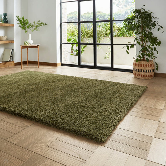 Sierra 9000 Plush Soft High-Density Stain-Resistant Plain Textured Polypropylene Shaggy Olive Rug-Think Rugs-Rug Love - The Most Loved Rug Store