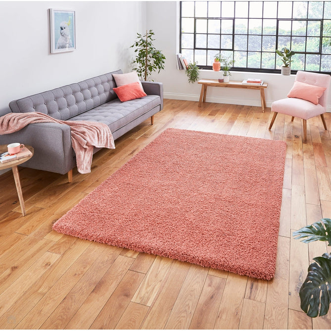 Sierra 9000 Plush Soft High-Density Stain-Resistant Plain Textured Polypropylene Shaggy Peach Rug-Think Rugs-Rug Love - The Most Loved Rug Store