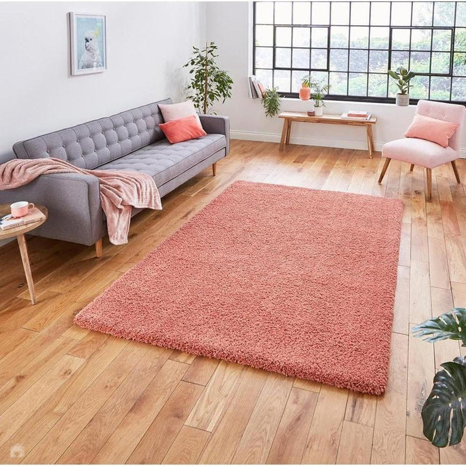 Sierra 9000 Plush Soft High-Density Stain-Resistant Plain Textured Polypropylene Shaggy Peach Rug-Think Rugs-Rug Love - The Most Loved Rug Store