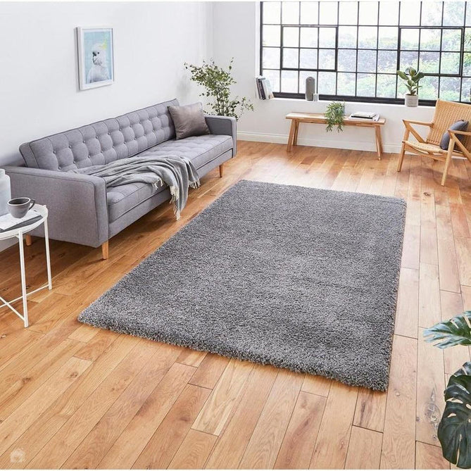 Sierra 9000 Plush Soft High-Density Stain-Resistant Plain Textured Polypropylene Shaggy Pebble Grey Rug-Think Rugs-Rug Love - The Most Loved Rug Store