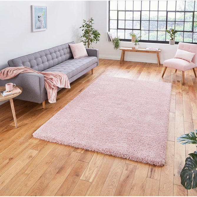 Sierra 9000 Plush Soft High-Density Stain-Resistant Plain Textured Polypropylene Shaggy Pink Rug-Think Rugs-Rug Love - The Most Loved Rug Store