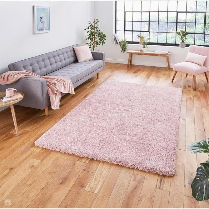 Sierra 9000 Plush Soft High-Density Stain-Resistant Plain Textured Polypropylene Shaggy Pink Rug-Think Rugs-Rug Love - The Most Loved Rug Store