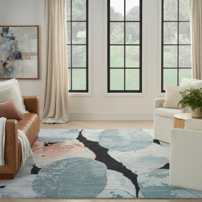 Silk Shadows SHA25 Blue/Pink Rug-Nourison-Rug Love - The Most Loved Rug Store
