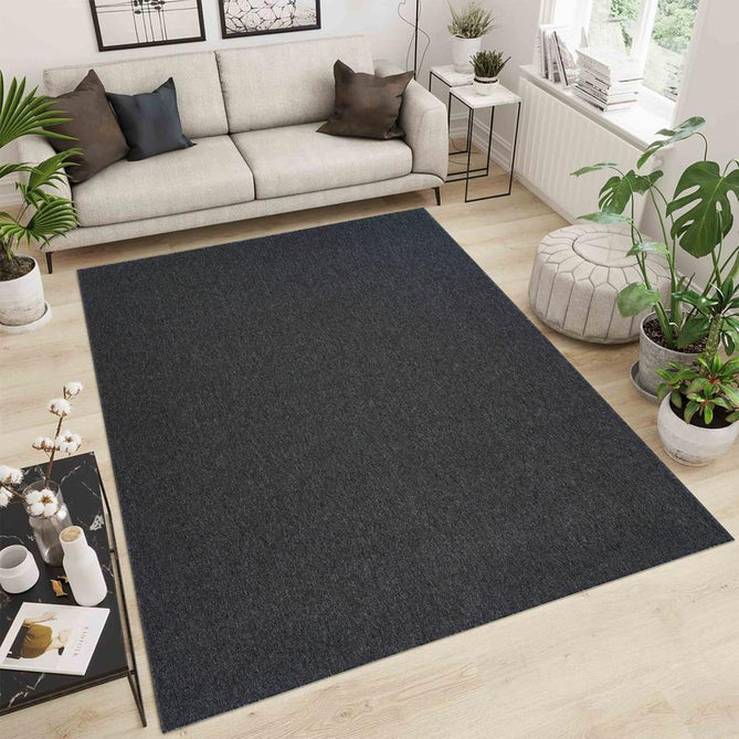 Simple Plain SIM00 Dark Grey Flatweave Rug