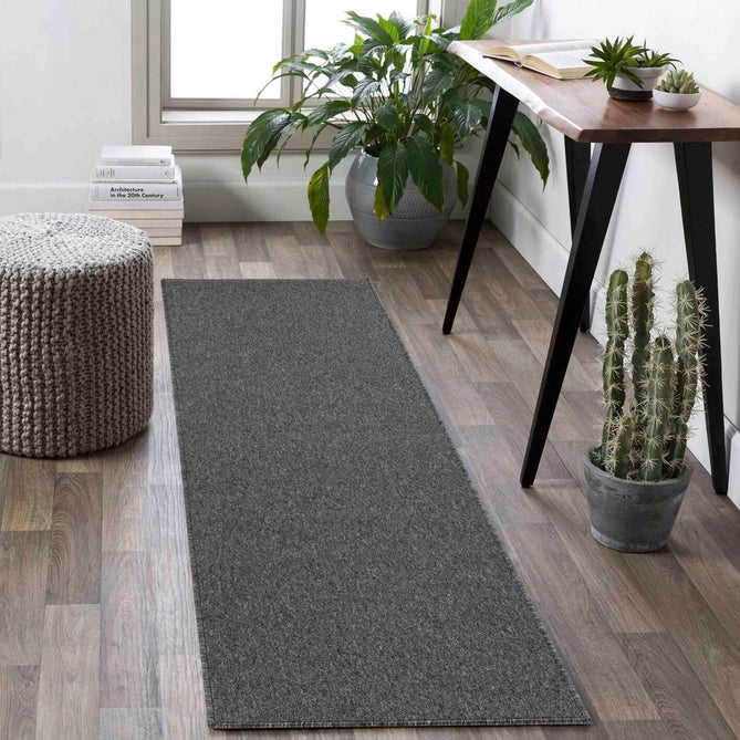 Simple Plain SIM00 Dark Grey Flatweave Rug