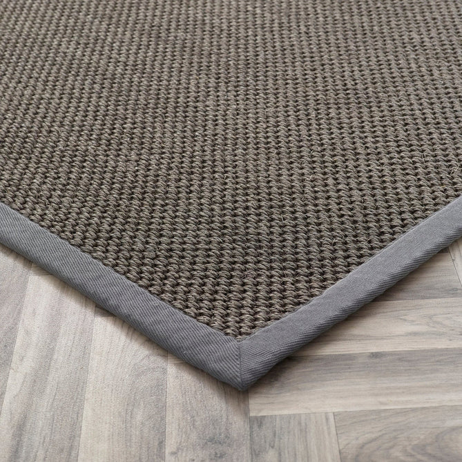 Sisal Border Plain Hand-Woven Textured Natural Fibre Flatweave Dark Grey/Grey Border Rug-Origins-Rug Love - The Most Loved Rug Store