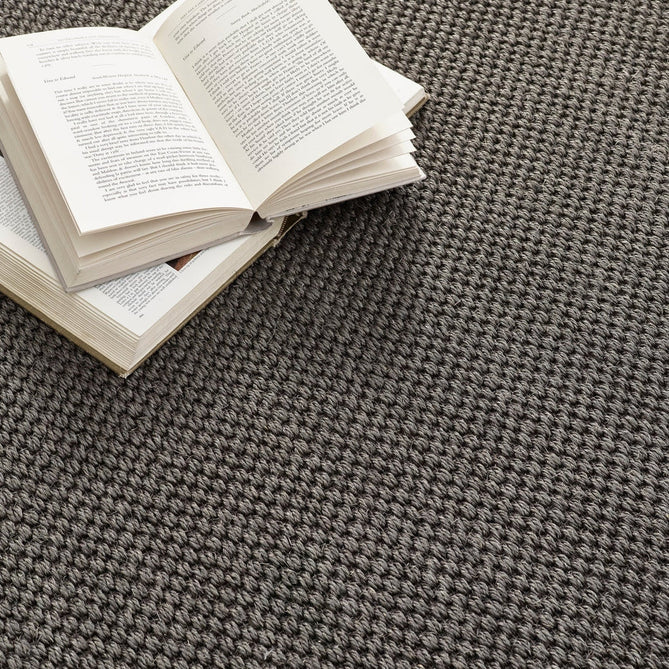 Sisal Border Plain Hand-Woven Textured Natural Fibre Flatweave Dark Grey/Grey Border Rug-Origins-Rug Love - The Most Loved Rug Store