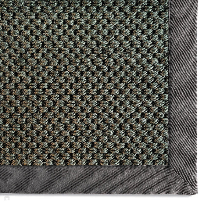 Sisal Border Plain Hand-Woven Textured Natural Fibre Flatweave Dark Grey/Grey Border Rug-Origins-Rug Love - The Most Loved Rug Store