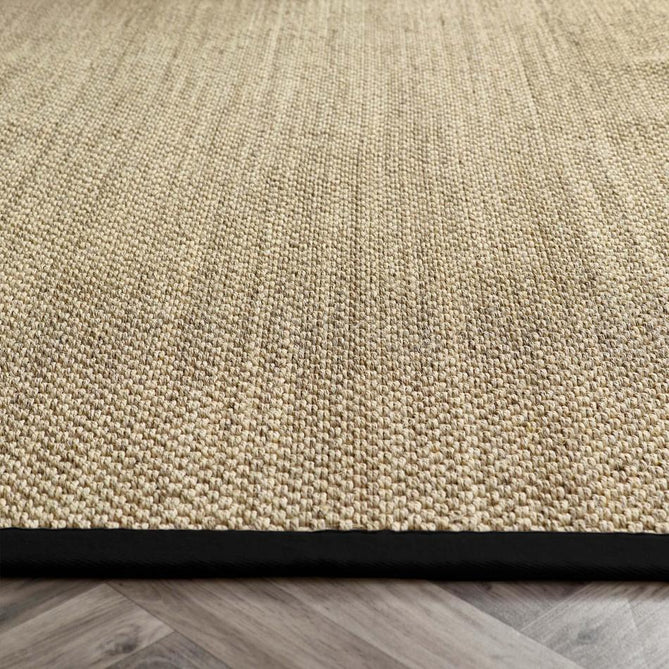 Sisal Border Plain Hand-Woven Textured Natural Fibre Flatweave Light Beige with Black Border Rug-Origins-Rug Love - The Most Loved Rug Store