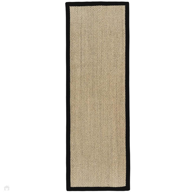 Sisal Border Plain Hand-Woven Textured Natural Fibre Flatweave Light Beige with Black Border Rug-Origins-Rug Love - The Most Loved Rug Store