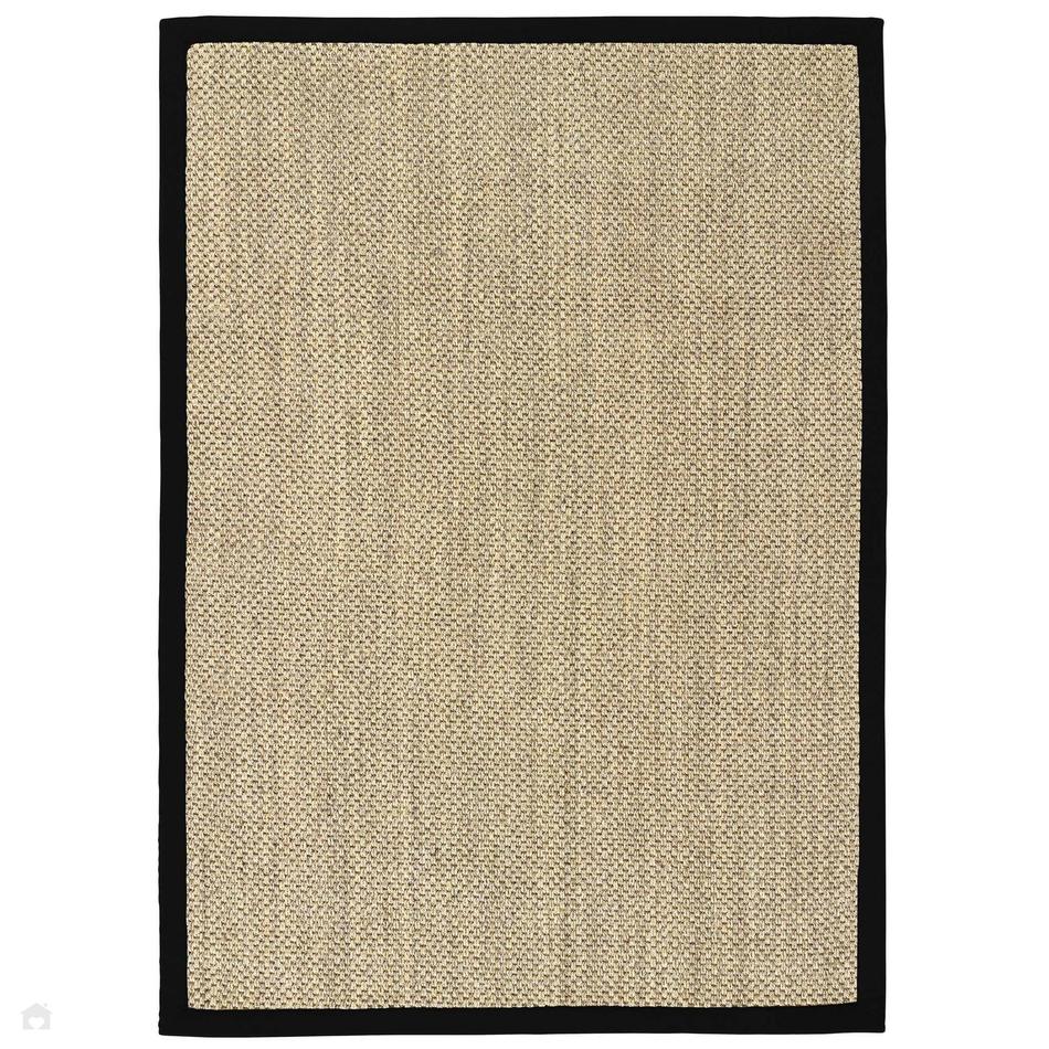 Sisal Border Plain Hand-Woven Textured Natural Fibre Flatweave Light B