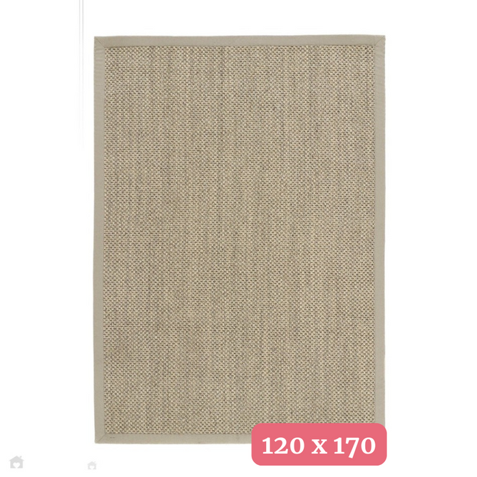 Sisal Border Plain Hand-Woven Textured Natural Fibre Flatweave Light Beige/Sand Border Rug 120 x 170 cm-Shop Returns-Rug Love - The Most Loved Rug Store