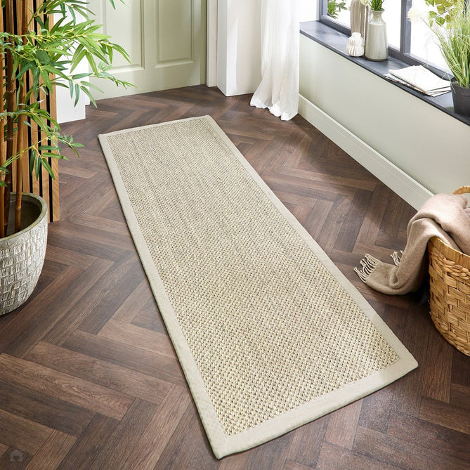 Sisal Border Plain Hand-Woven Textured Natural Fibre Flatweave Light Beige/Sand Border Runner-Origins-Rug Love - The Most Loved Rug Store