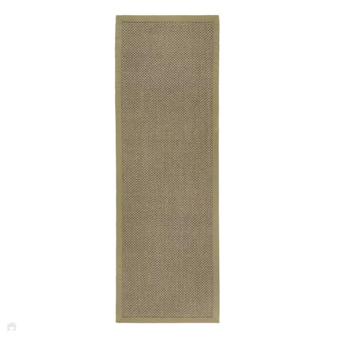 Sisal Border Plain Hand-Woven Textured Natural Fibre Flatweave Sage Green/Sage Border Runner-Origins-Rug Love - The Most Loved Rug Store