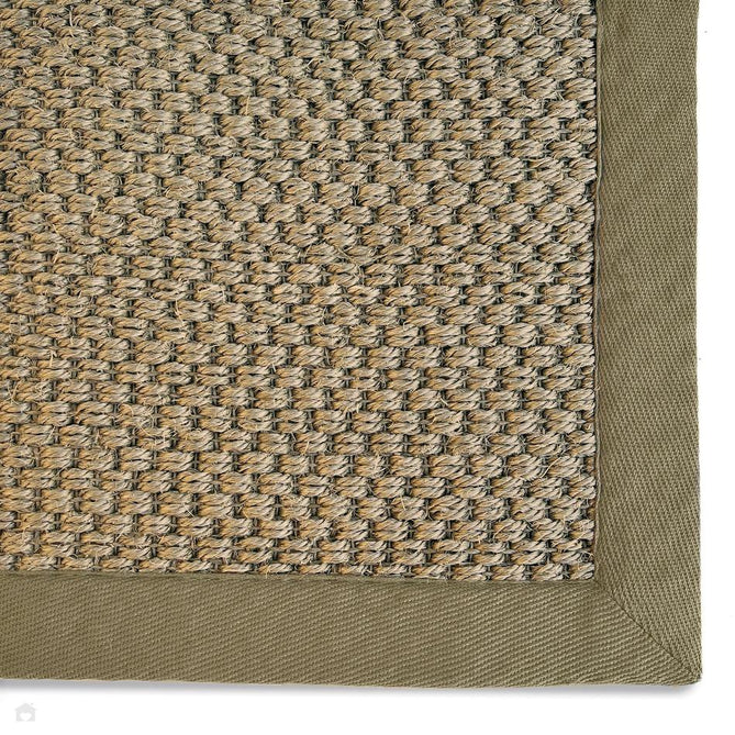 Sisal Border Plain Hand-Woven Textured Natural Fibre Flatweave Sage Green/Sage Border Runner-Origins-Rug Love - The Most Loved Rug Store