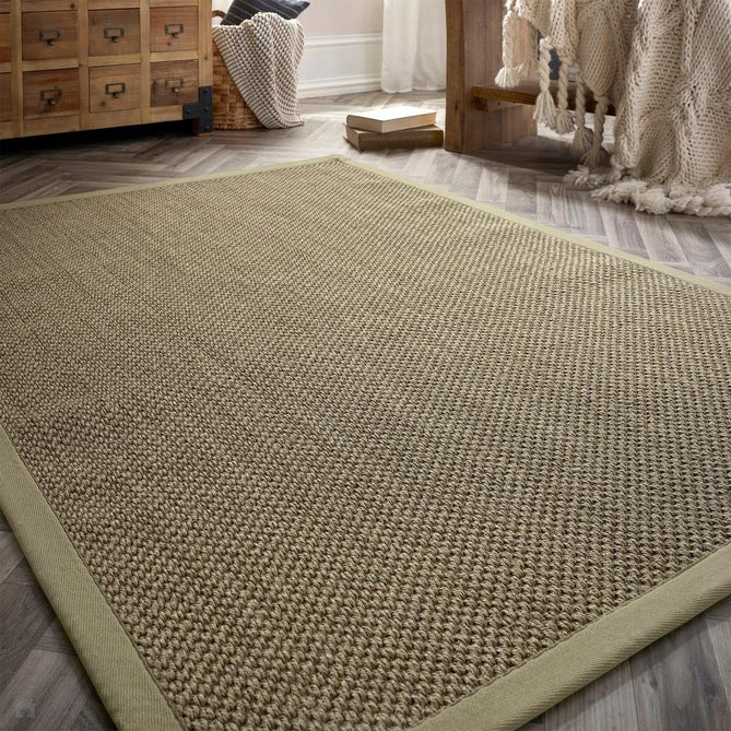 Sisal Border Plain Hand-Woven Textured Natural Fibre Flatweave Sage Green/Sage Border Runner-Origins-Rug Love - The Most Loved Rug Store