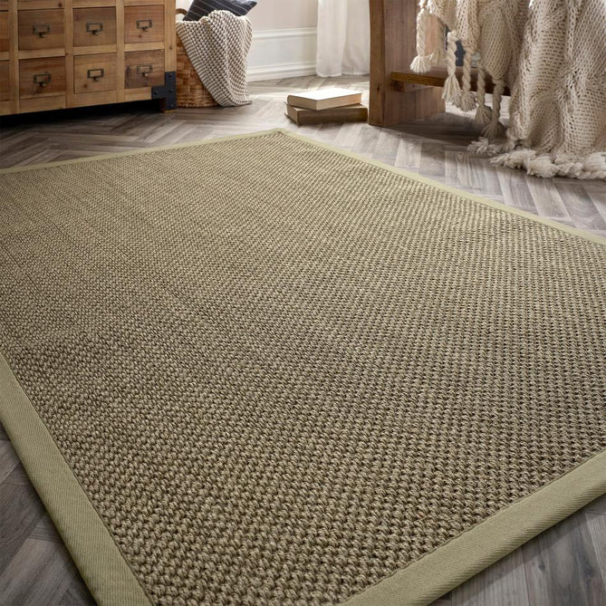 Sisal Border Plain Hand-Woven Textured Natural Fibre Flatweave Sage Green/Sage Border Runner-Origins-Rug Love - The Most Loved Rug Store