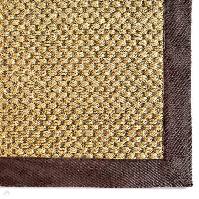 Sisal Border Plain Hand-Woven Textured Natural Fibre Flatweave Warm Natural/Dark Brown Border Runner-Origins-Rug Love - The Most Loved Rug Store