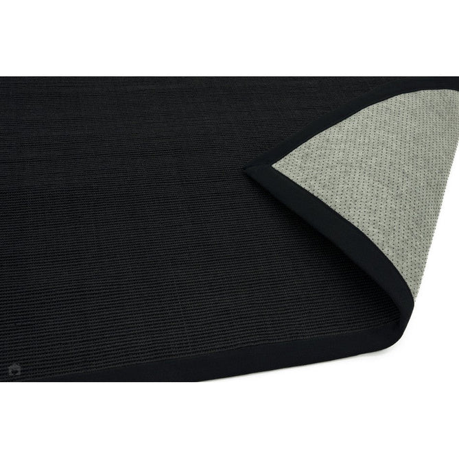 Sisal Cotton Border Plain Natural Fibre Ribbed Textured Flatweave Black/Black Rug-Asiatic Carpets-Rug Love - The Most Loved Rug Store