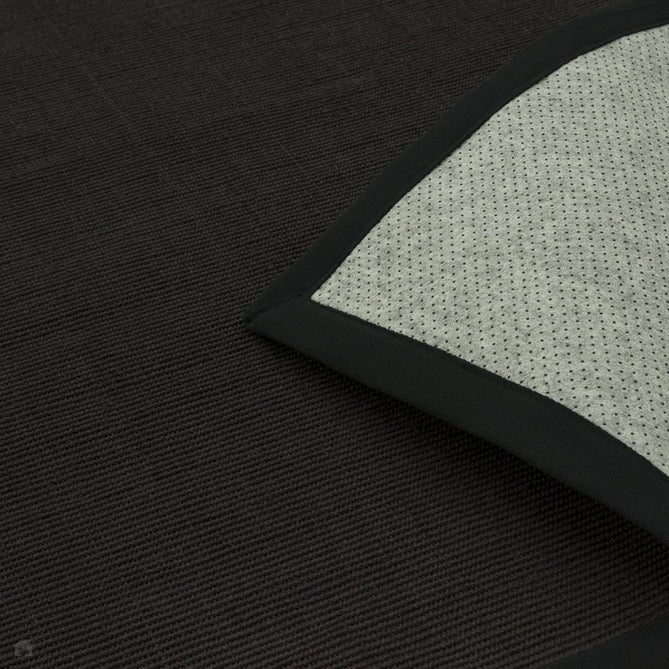 Sisal Cotton Border Plain Natural Fibre Ribbed Textured Flatweave Black/Black Rug-Asiatic Carpets-Rug Love - The Most Loved Rug Store