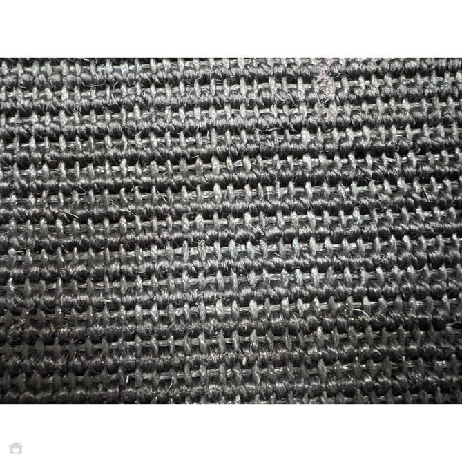 Sisal Cotton Border Plain Natural Fibre Ribbed Textured Flatweave Black/Black Runner-Asiatic Carpets-Rug Love - The Most Loved Rug Store