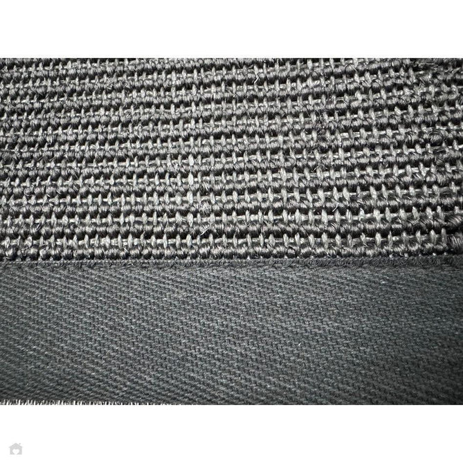 Sisal Cotton Border Plain Natural Fibre Ribbed Textured Flatweave Black/Black Runner-Asiatic Carpets-Rug Love - The Most Loved Rug Store
