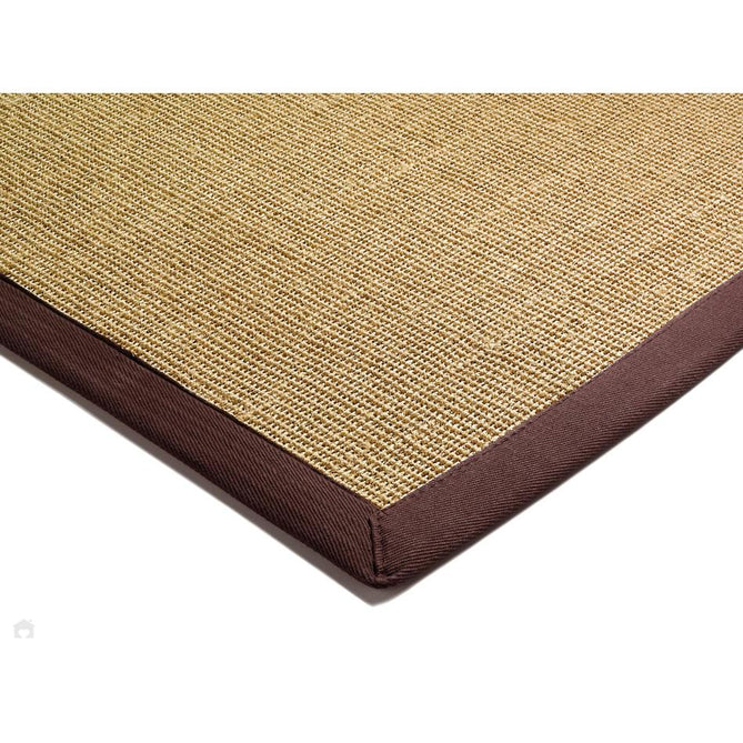 Sisal Cotton Border Plain Natural Fibre Ribbed Textured Flatweave Linen/Chocolate Rug-Asiatic Carpets-Rug Love - The Most Loved Rug Store
