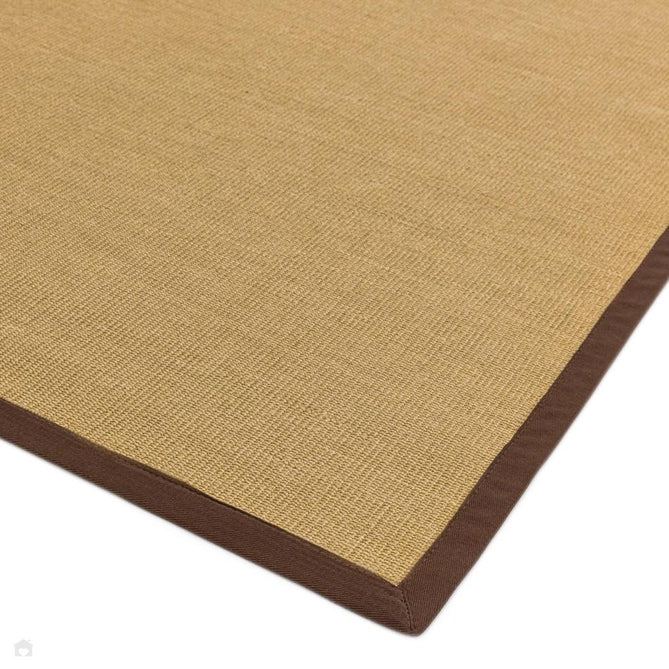 Sisal Cotton Border Plain Natural Fibre Ribbed Textured Flatweave Linen/Chocolate Rug-Asiatic Carpets-Rug Love - The Most Loved Rug Store