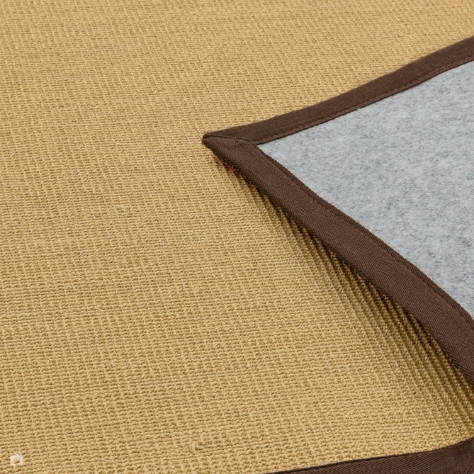 Sisal Cotton Border Plain Natural Fibre Ribbed Textured Flatweave Linen/Chocolate Runner-Asiatic Carpets-Rug Love - The Most Loved Rug Store
