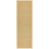 Sisal Cotton Border Plain Natural Fibre Ribbed Textured Flatweave Linen/Linen Runner