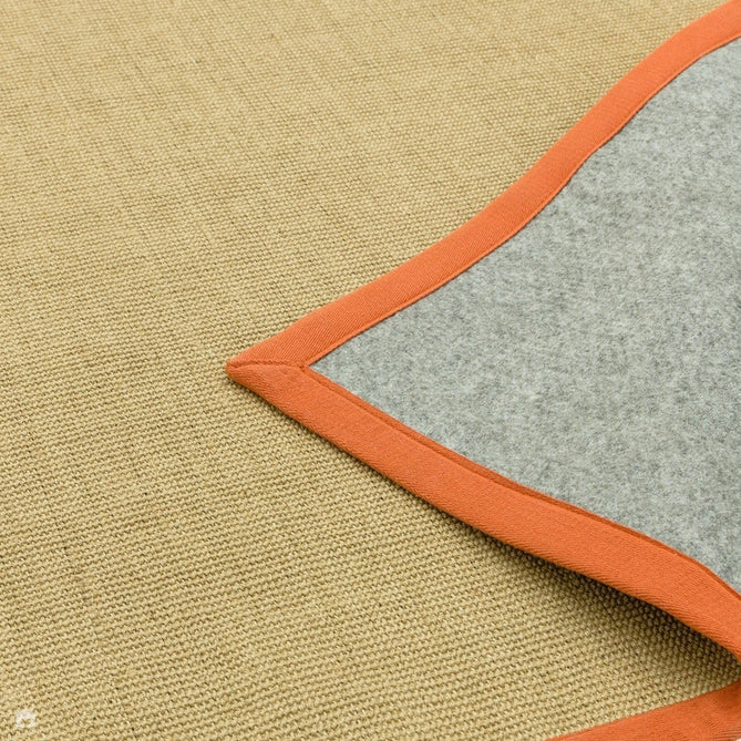 Sisal Cotton Border Plain Natural Fibre Ribbed Textured Flatweave Linen/Orange Runner-Asiatic Carpets-Rug Love - The Most Loved Rug Store