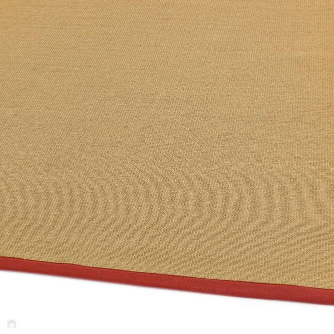 Sisal Cotton Border Plain Natural Fibre Ribbed Textured Flatweave Linen/Red Runner-Asiatic Carpets-Rug Love - The Most Loved Rug Store