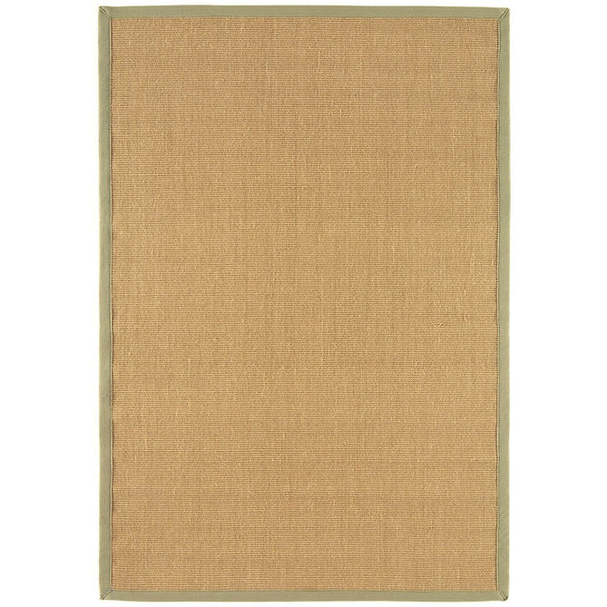 Sisal Cotton Border Plain Natural Fibre Ribbed Textured Flatweave Linen/Sage Rug-Asiatic Carpets-Rug Love - The Most Loved Rug Store