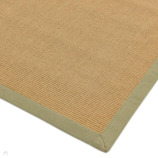 Sisal Cotton Border Plain Natural Fibre Ribbed Textured Flatweave Linen/Sage Runner-Asiatic Carpets-Rug Love - The Most Loved Rug Store