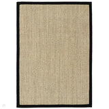 Sisal Light Beige with Black Border Rug