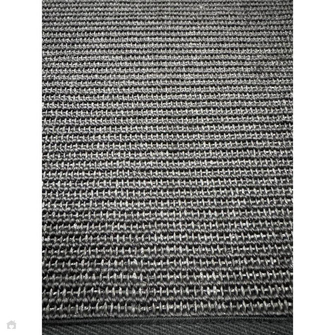 Sisal Modern Plain Cotton Border Natural-Fibre Ribbed Textured Flatweave Black/Black Runner-Asiatic Carpets-Rug Love - The Most Loved Rug Store