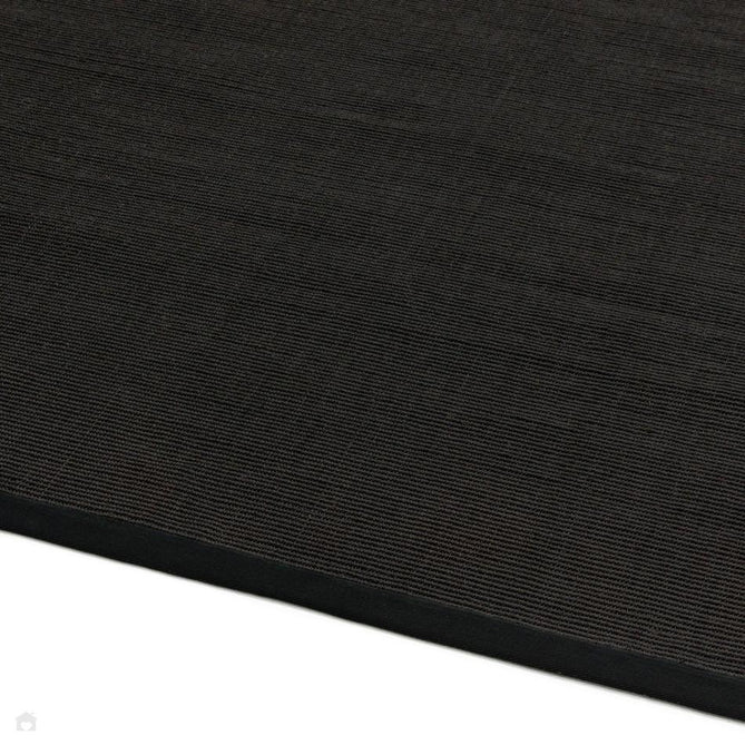 Sisal Modern Plain Cotton Border Natural-Fibre Ribbed Textured Flatweave Black/Black Runner-Asiatic Carpets-Rug Love - The Most Loved Rug Store